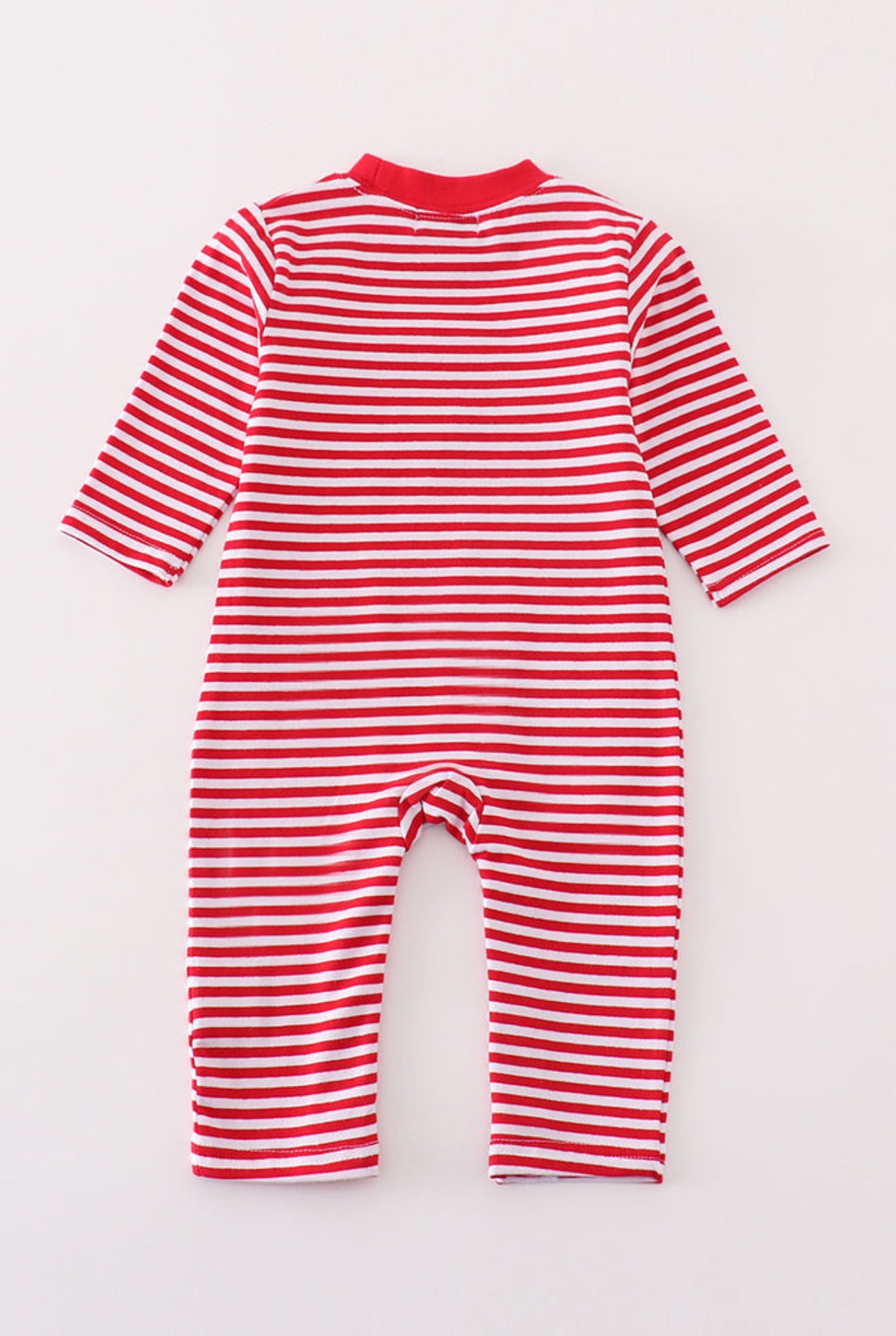 Premium red stripe dinosaur applique romper - 24m