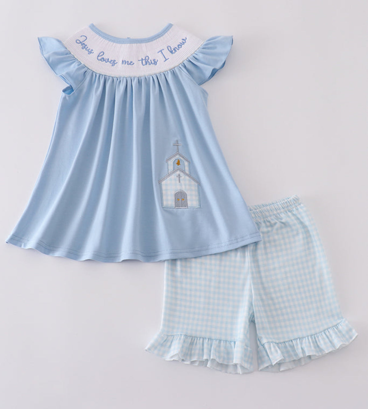Jesus loves me this I know smocked set - size 6y