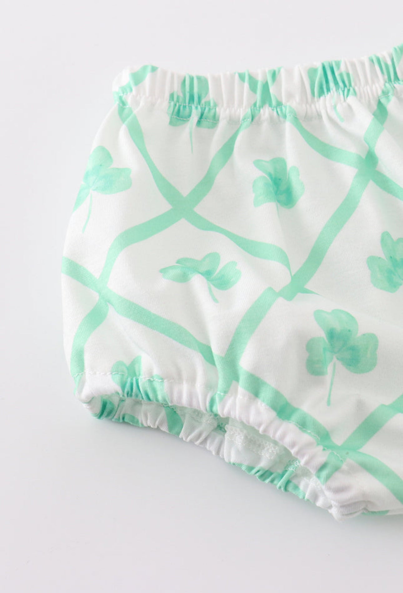 Blue St. Patricks clover boy bloomer set - 12m