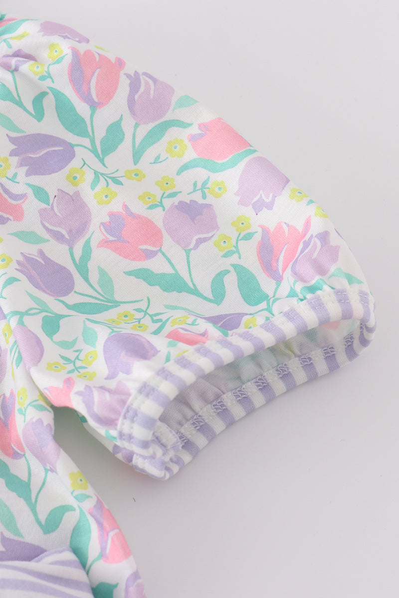 Purple tulips dress - 18m