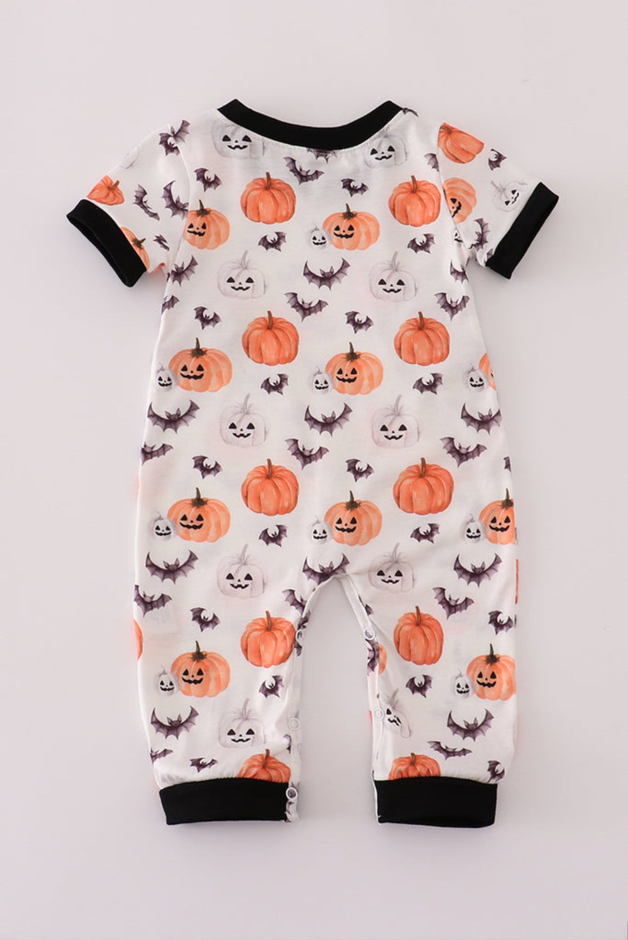 Black pumpkin print romper - 3m