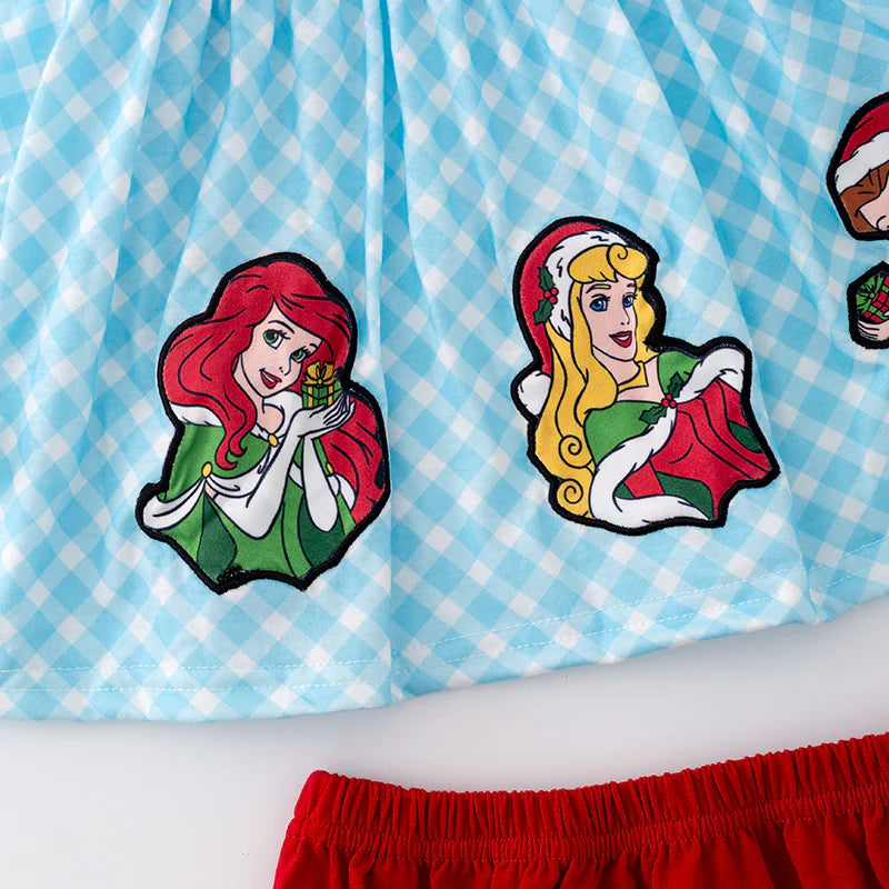Princess Christmas appliqué bloomer set