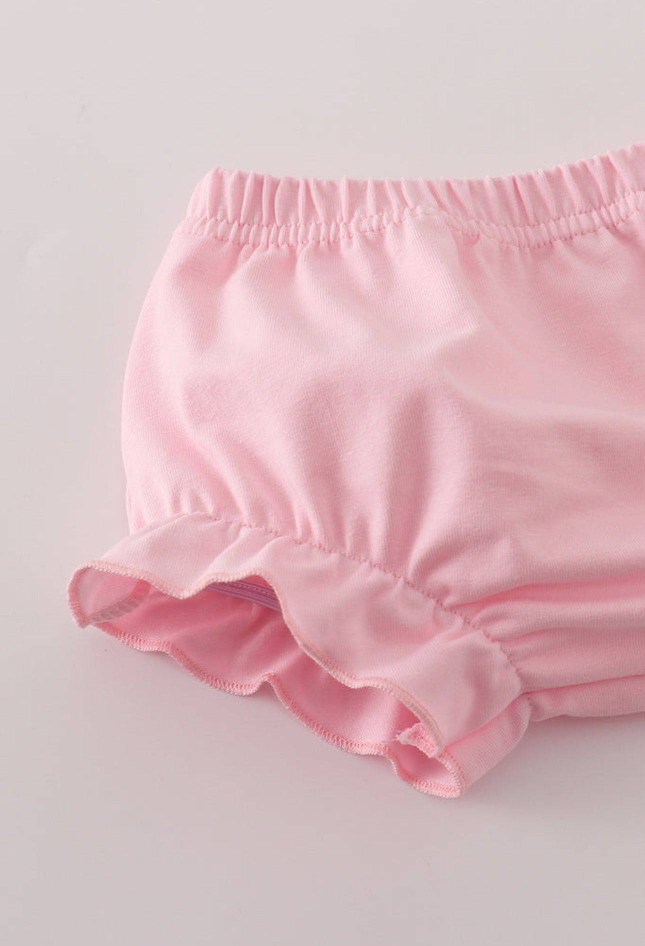Pink crayon applique bow bloomer set - 12m