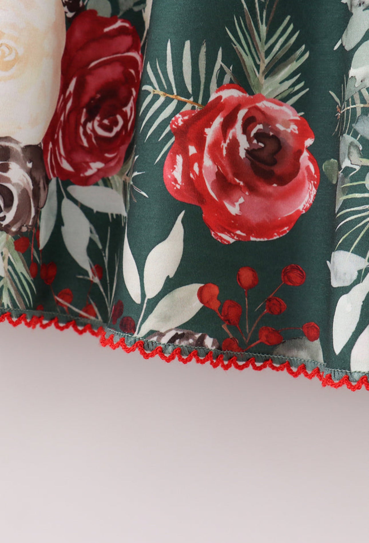 Red floral gingham dress - 4t