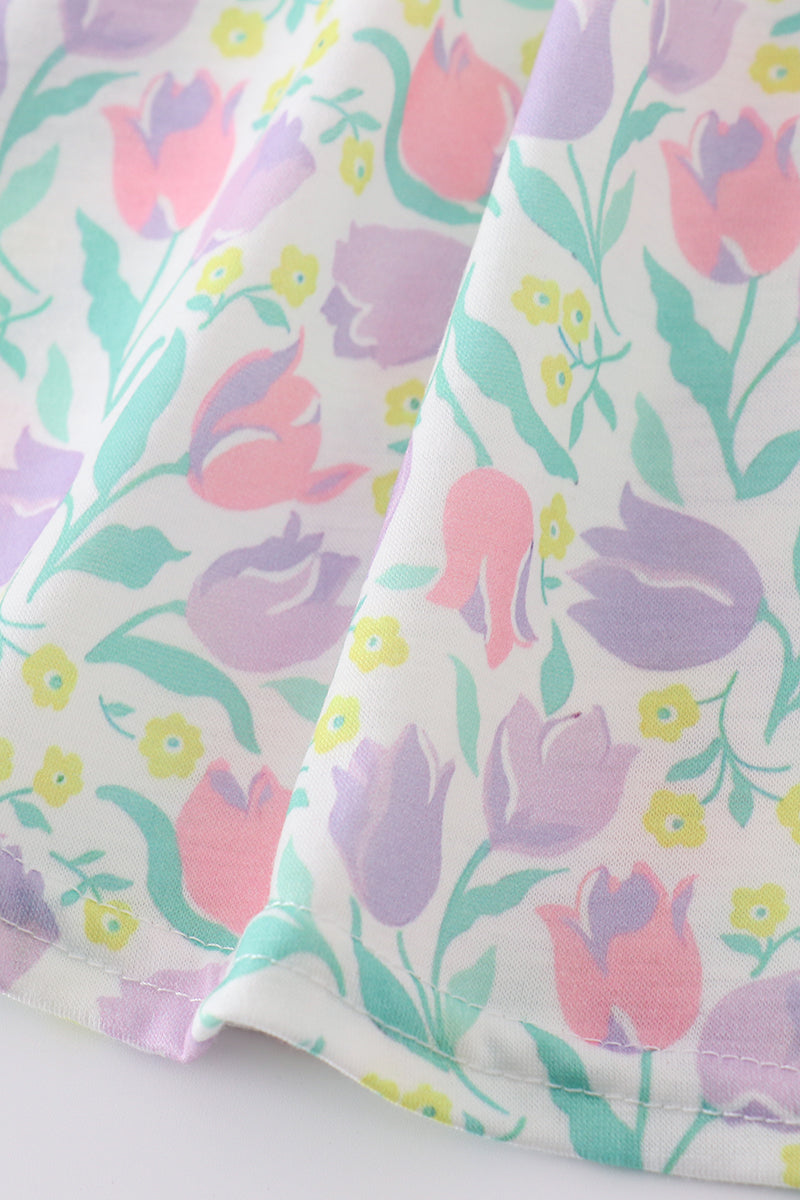 Purple tulips dress - 18m