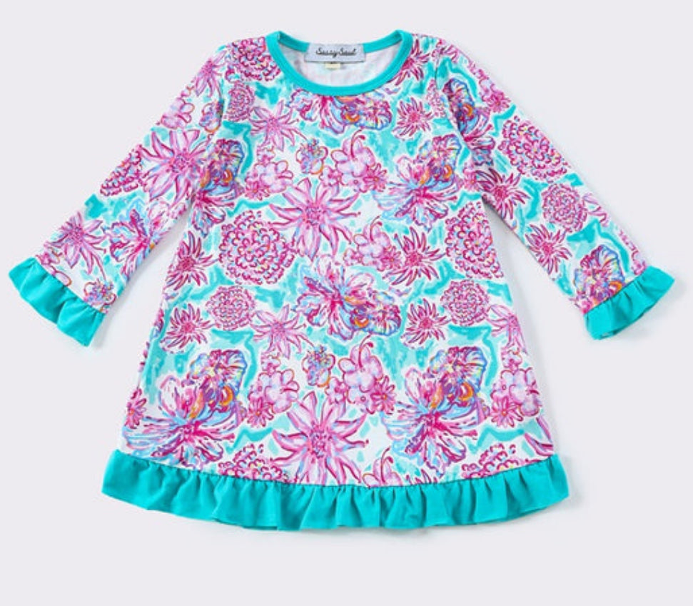 Mint floral ruffle dress - 5/6