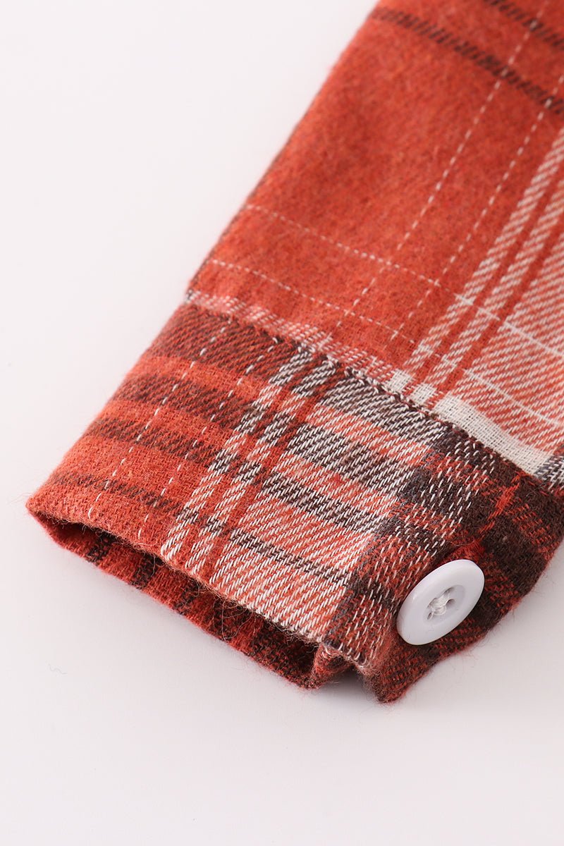 Rusty Plaid Boy Romper - NB