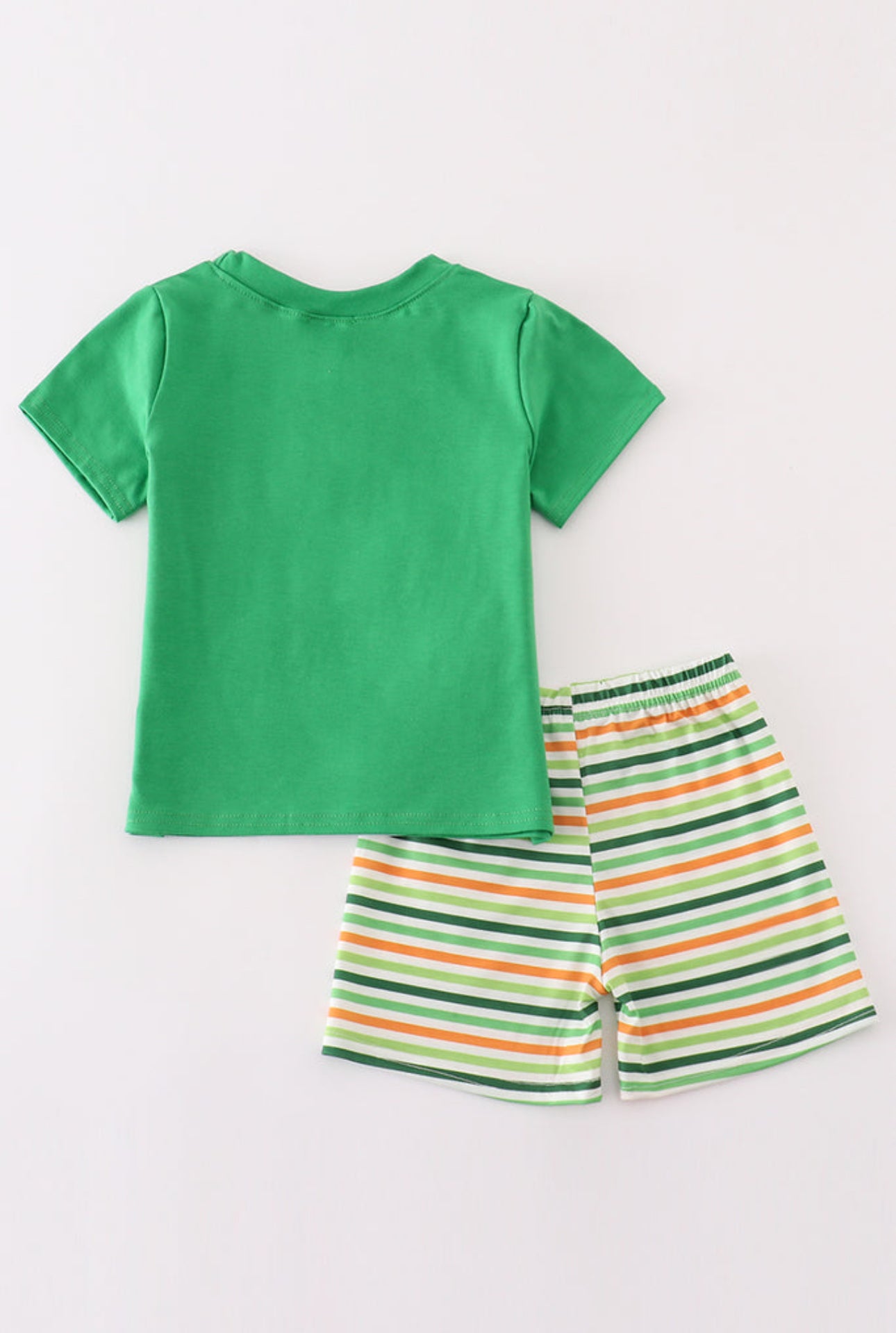 Green clover rainbow embroidery boy set - 12m