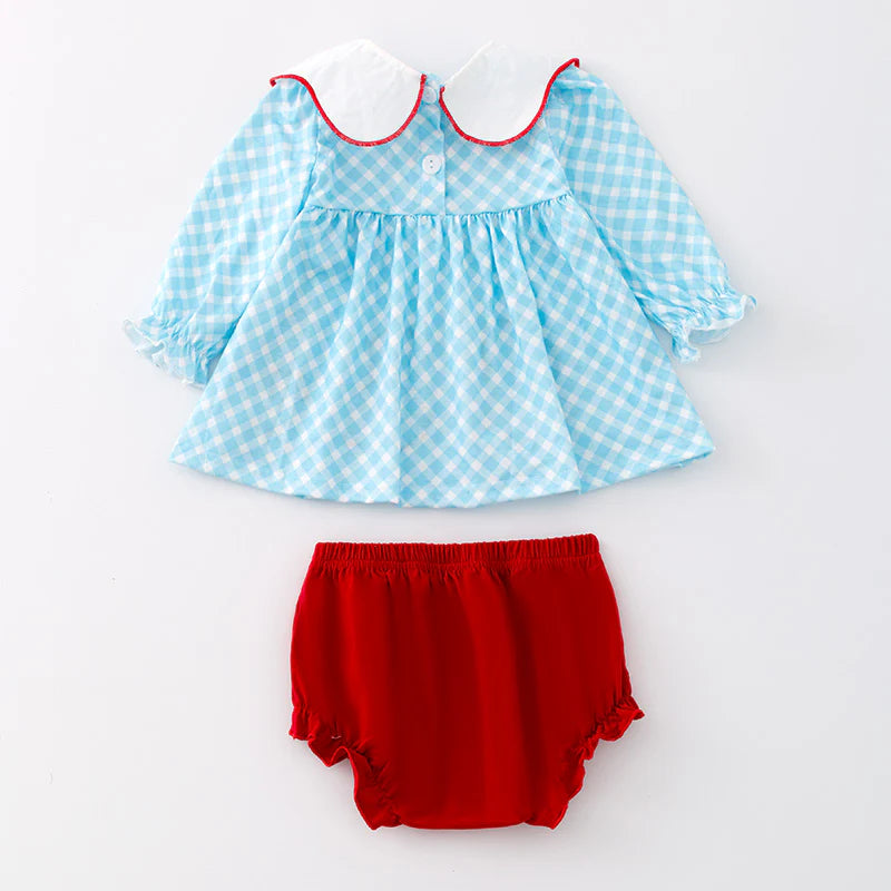 Princess Christmas appliqué bloomer set