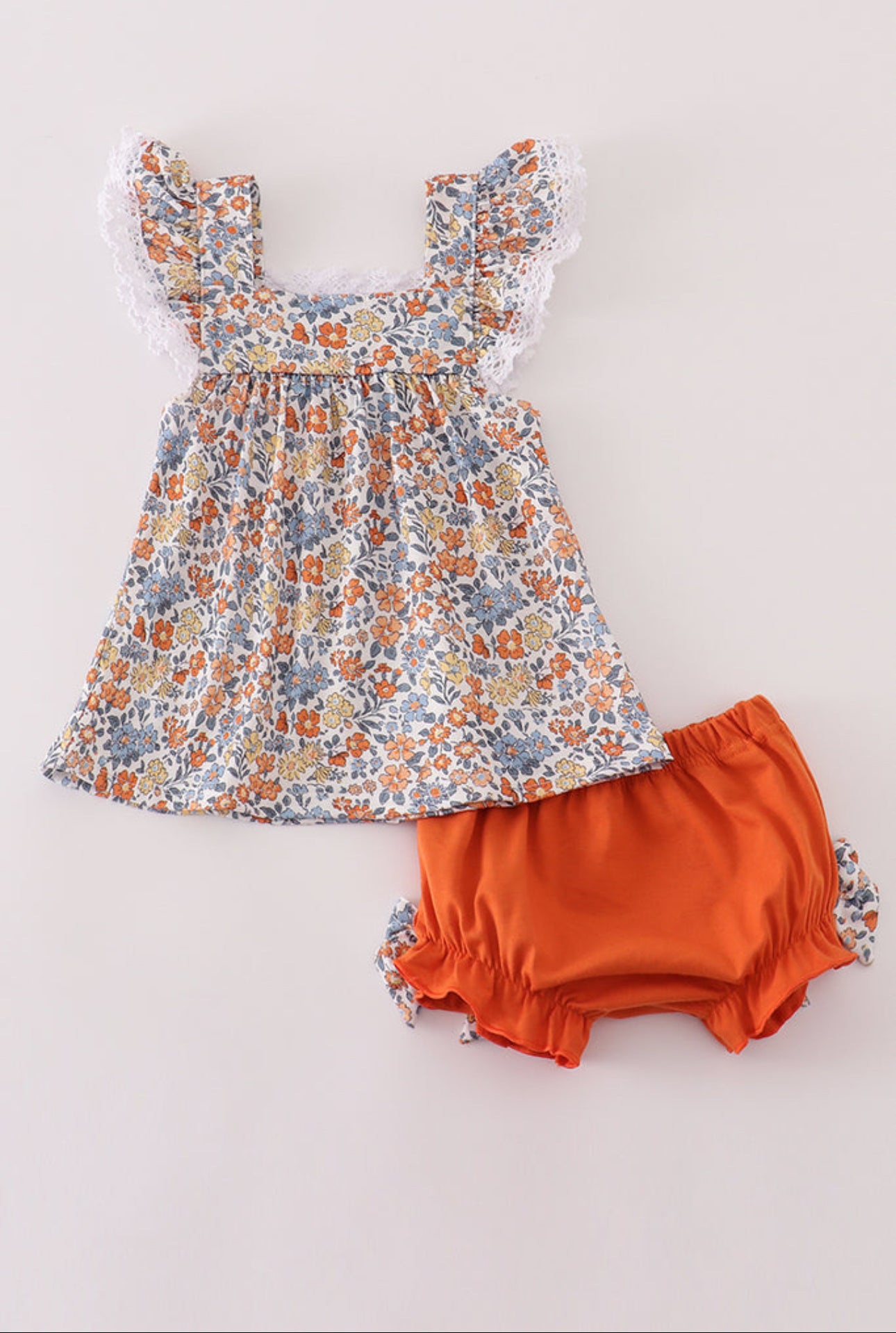 Fall floral print bloomer set