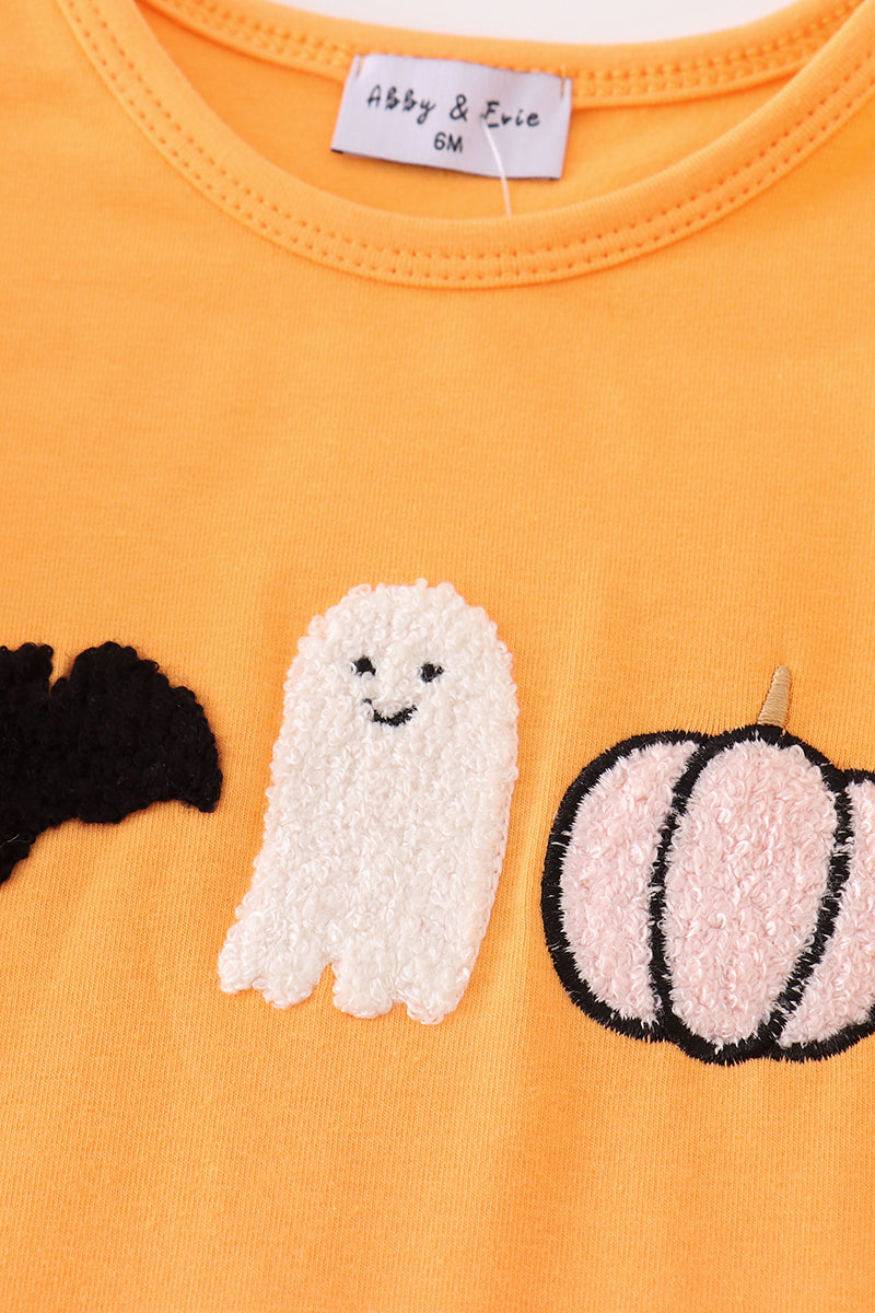Orange halloween ghost pumpkin girl romper - 3m