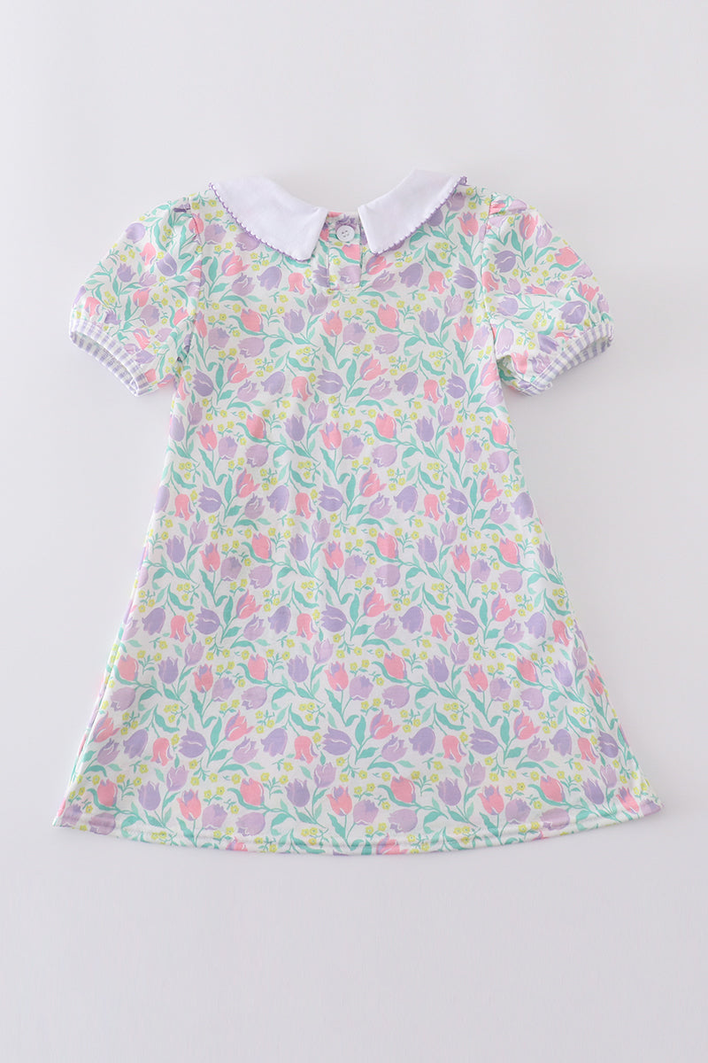 Purple tulips dress - 18m