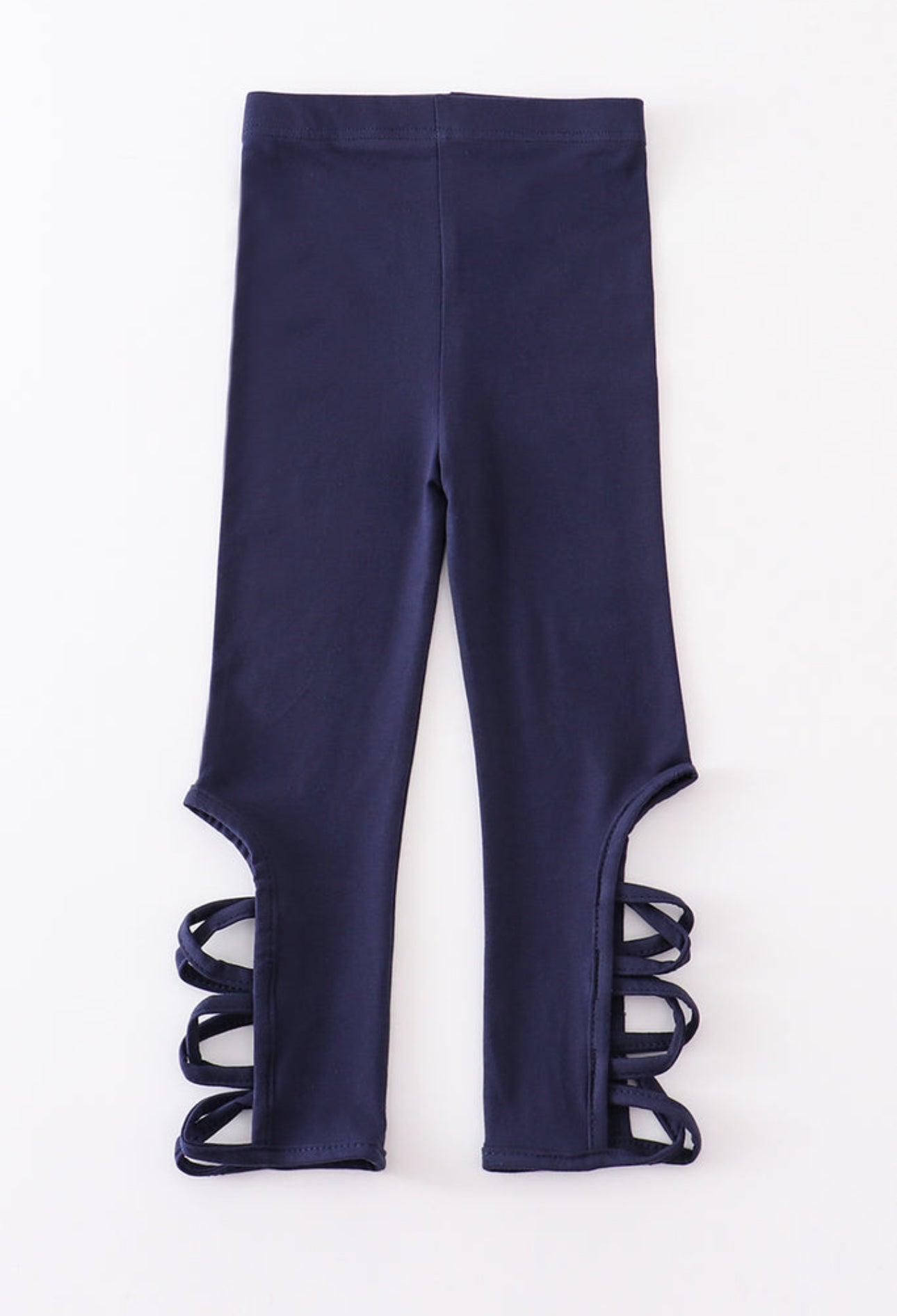 Navy hollow out leggings - 6y