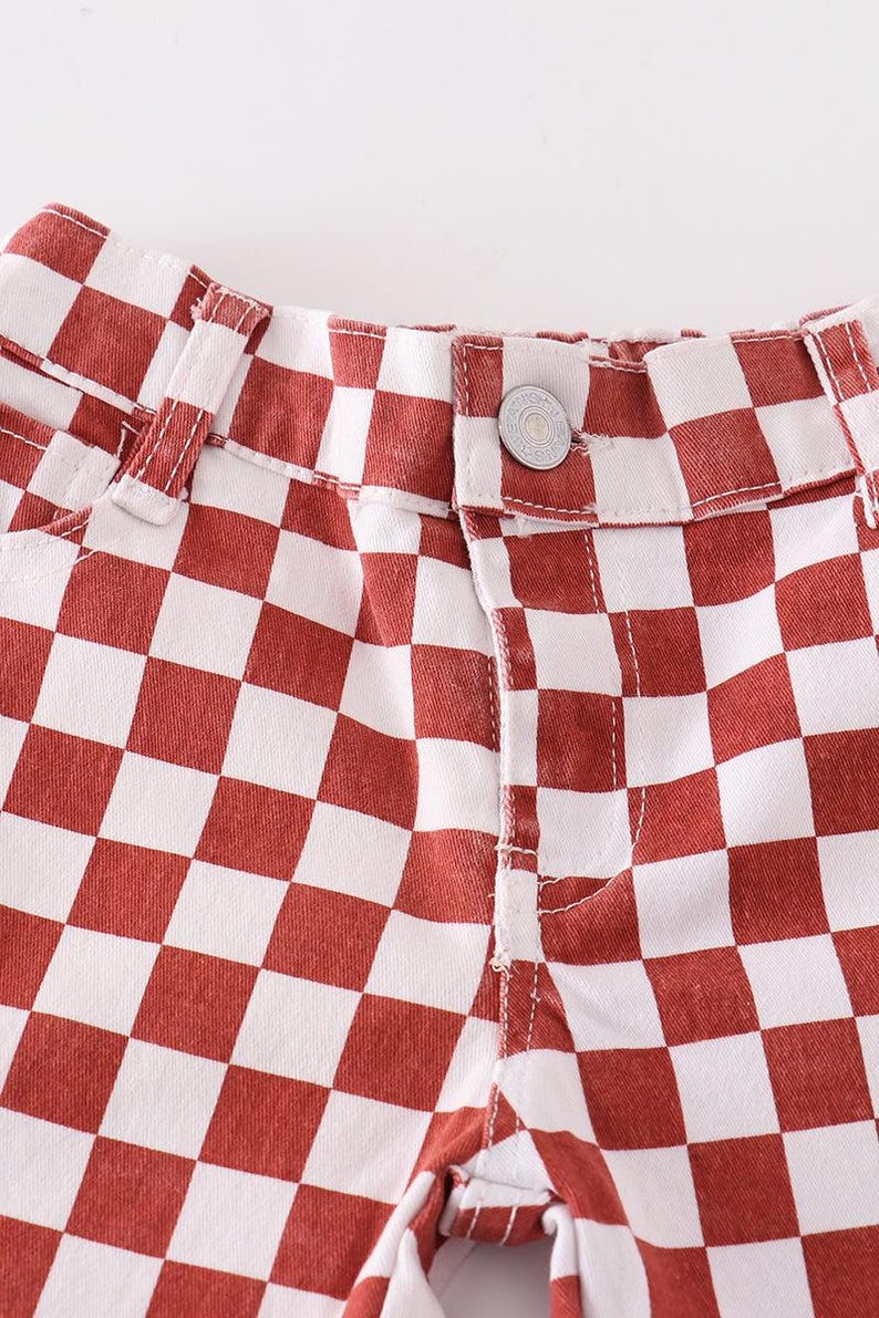 Terracotta Checkard Denim Jeans
Flared - 4t