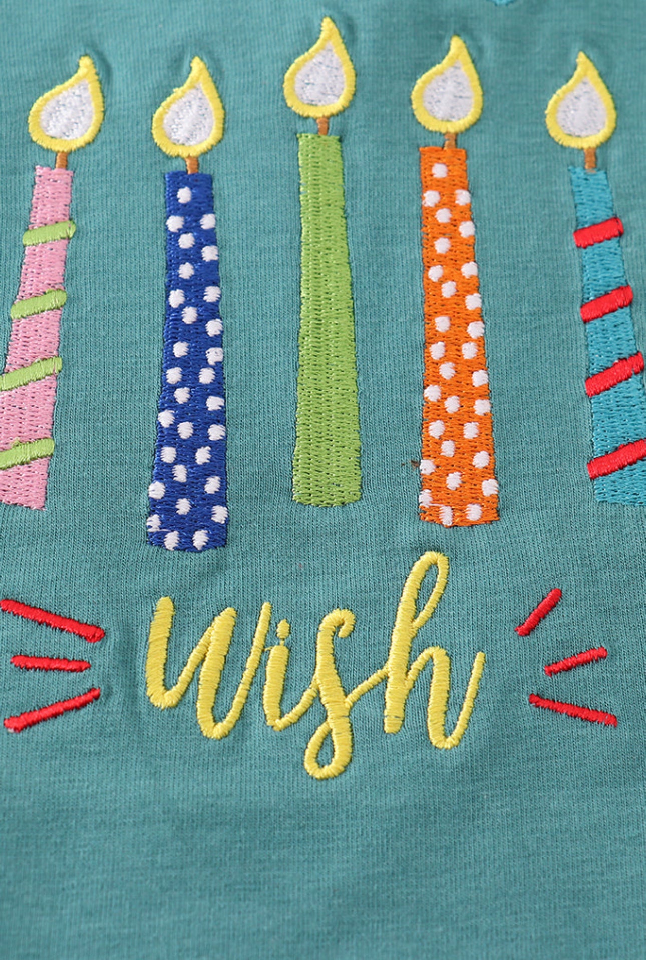 Green happy birthday embroidery boy top - 5t