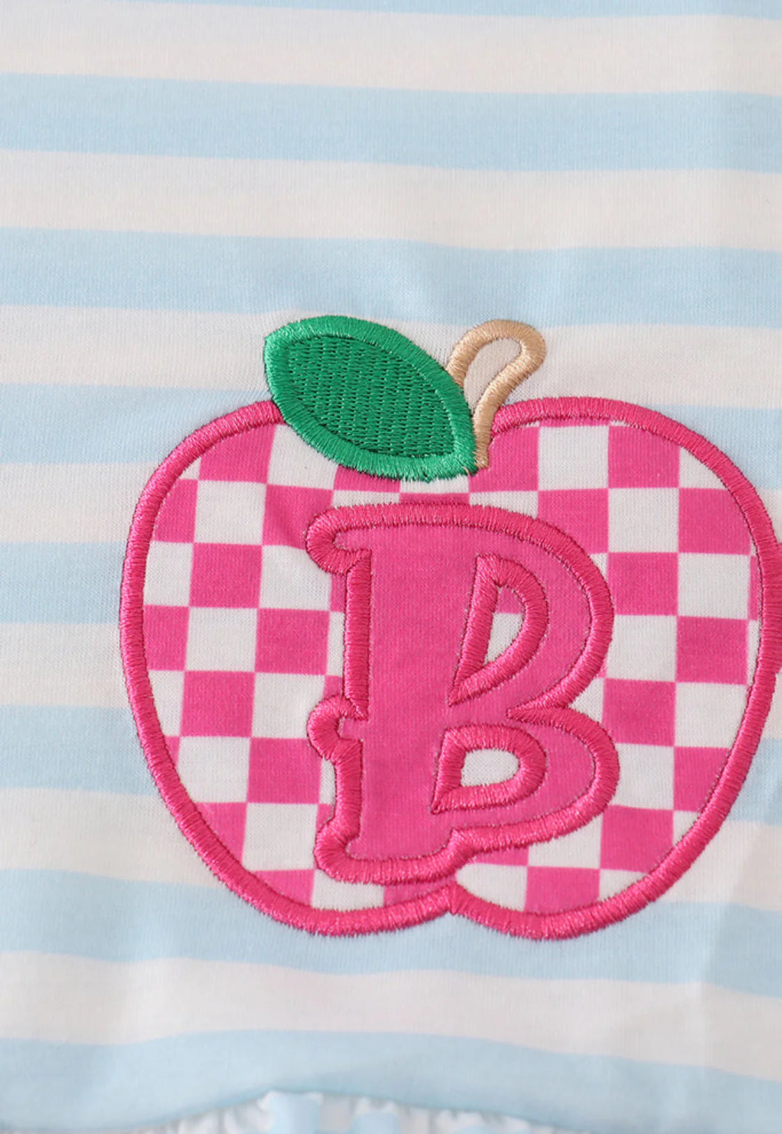 ABC applique ruffle shorts set