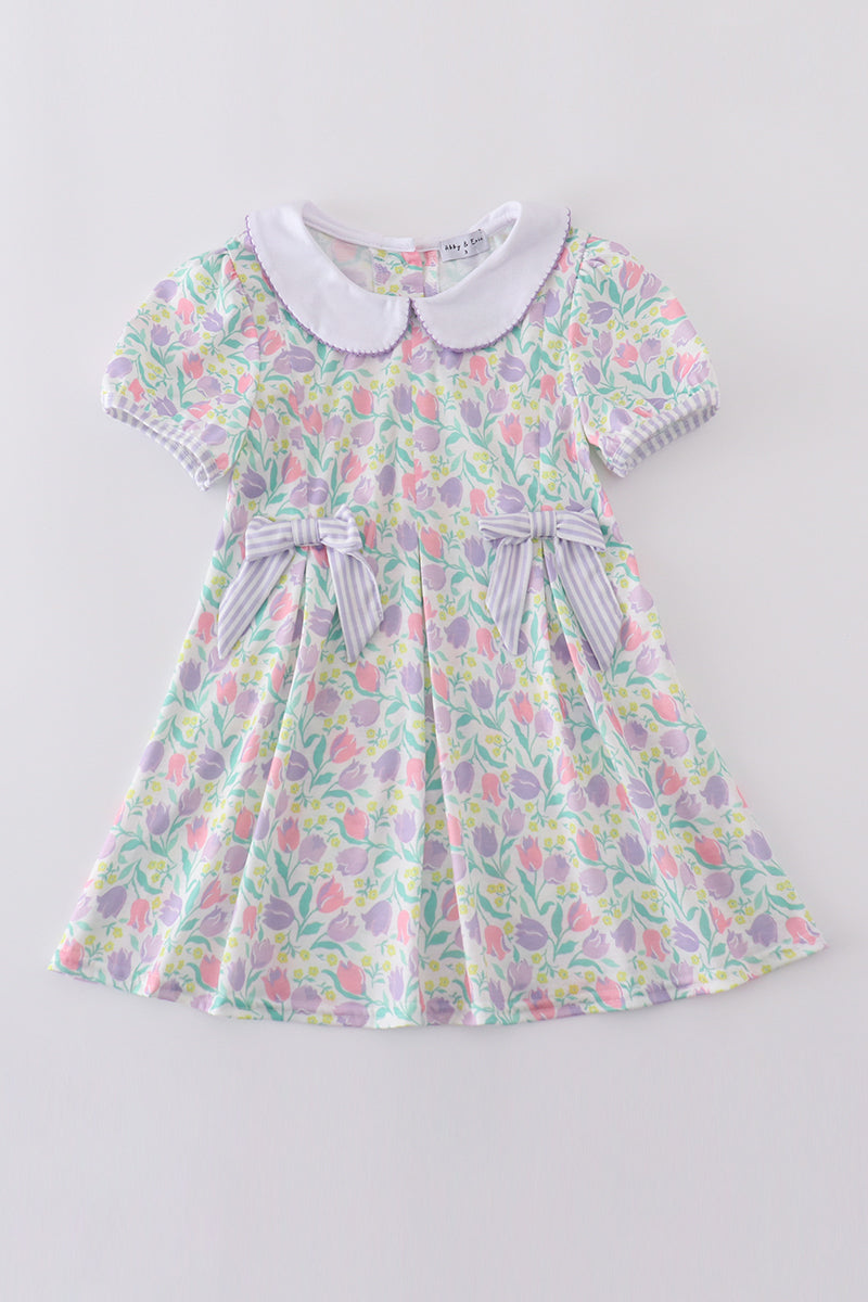 Purple tulips dress - 18m