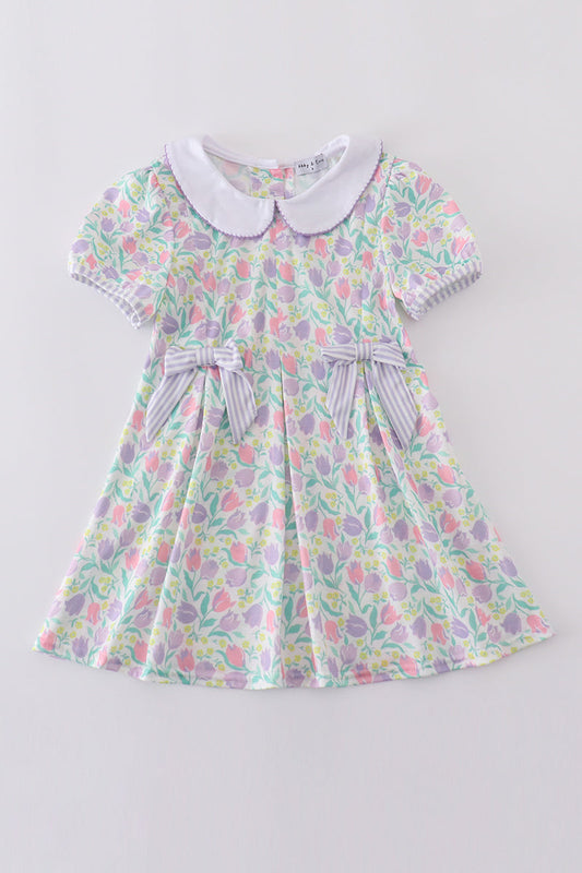 Purple tulips dress - 18m