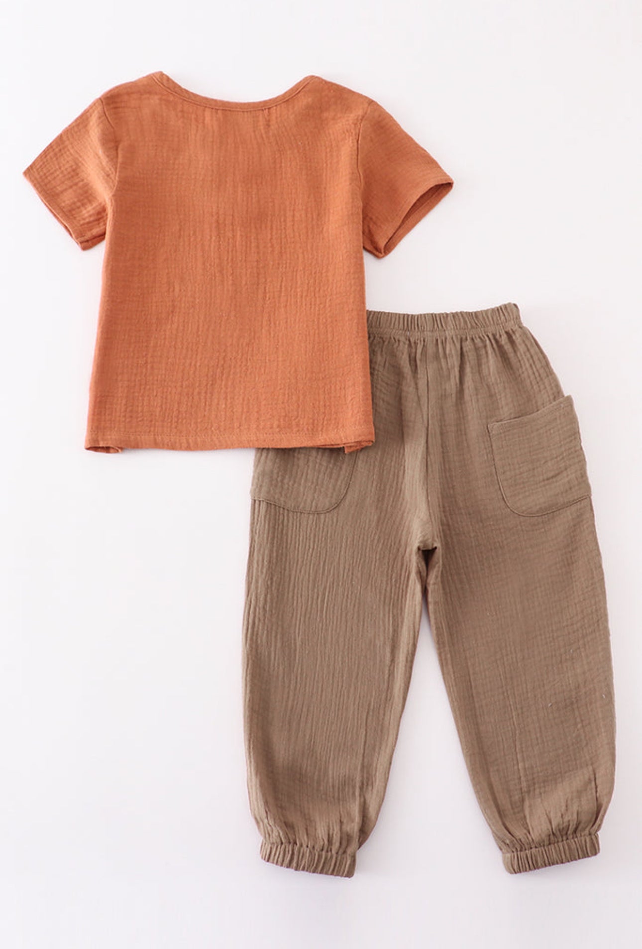 Premium Caramel muslin boy set - 4t