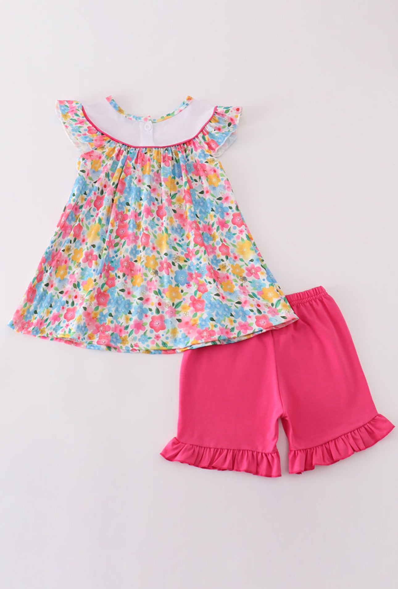 Floral bee embroidery girl set - 2t