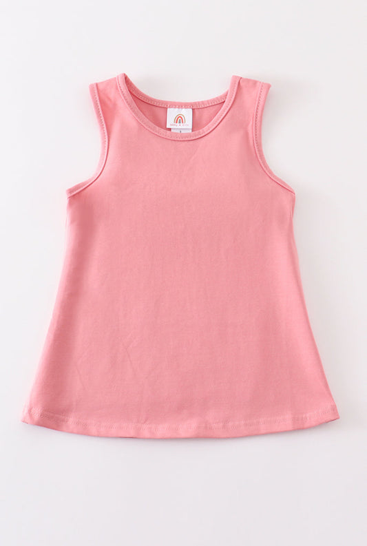 Mauve blank basic kids tank top - 8yr