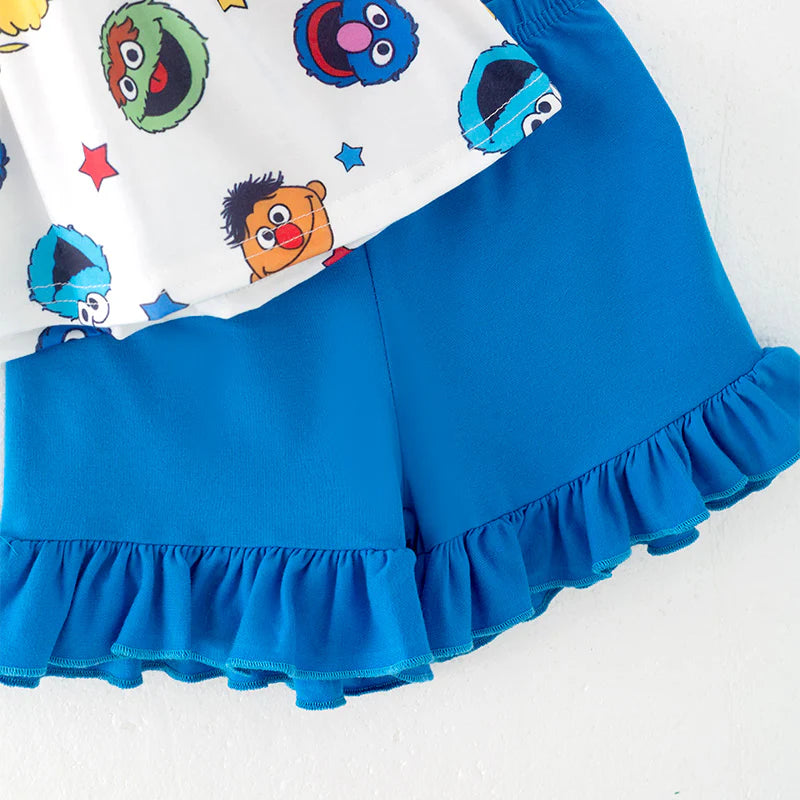 Muppet street embroidery shorts set - 5t