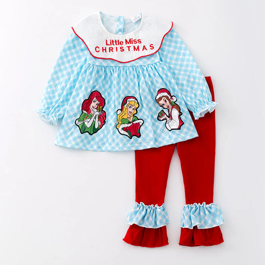Christmas princess appliqué pant set - 2t