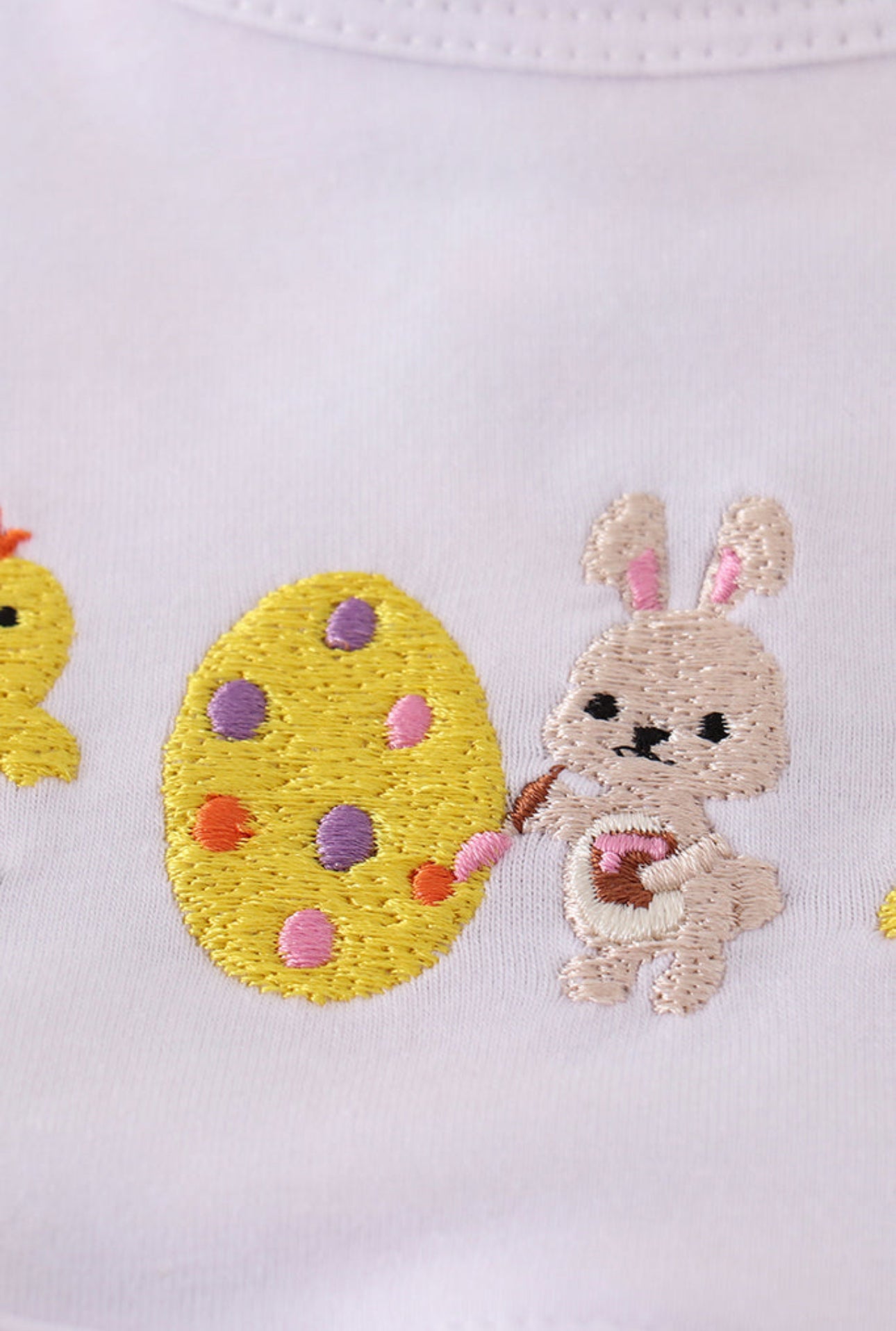 Easter floral bunny egg embroidery girl set - 12m
