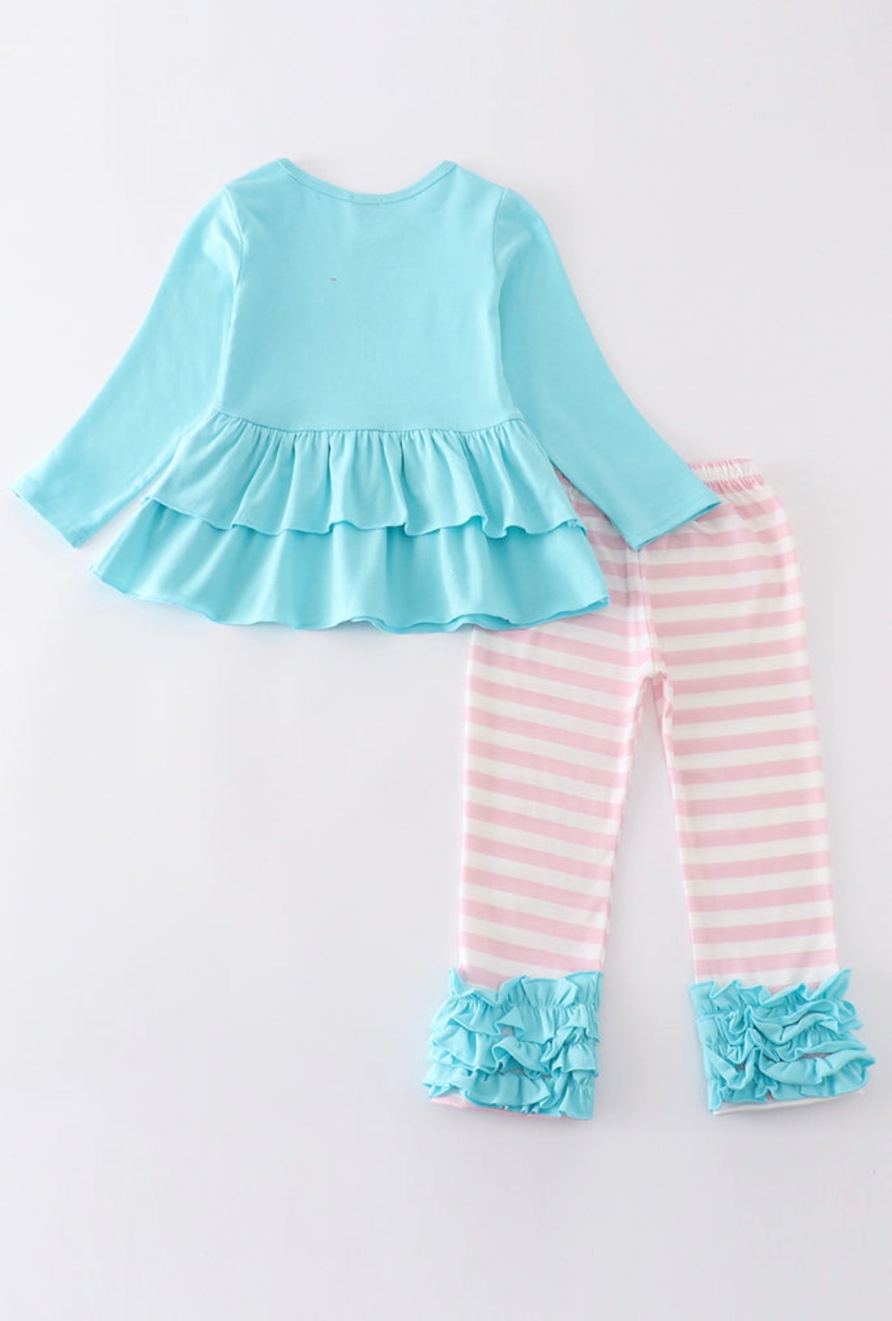 Blue valentine dinosaur embroidery girl set - 3t