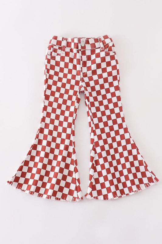 Terracotta Checkard Denim Jeans
Flared - 4t