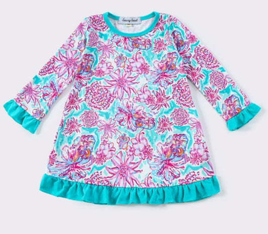 Mint floral ruffle dress - 5/6