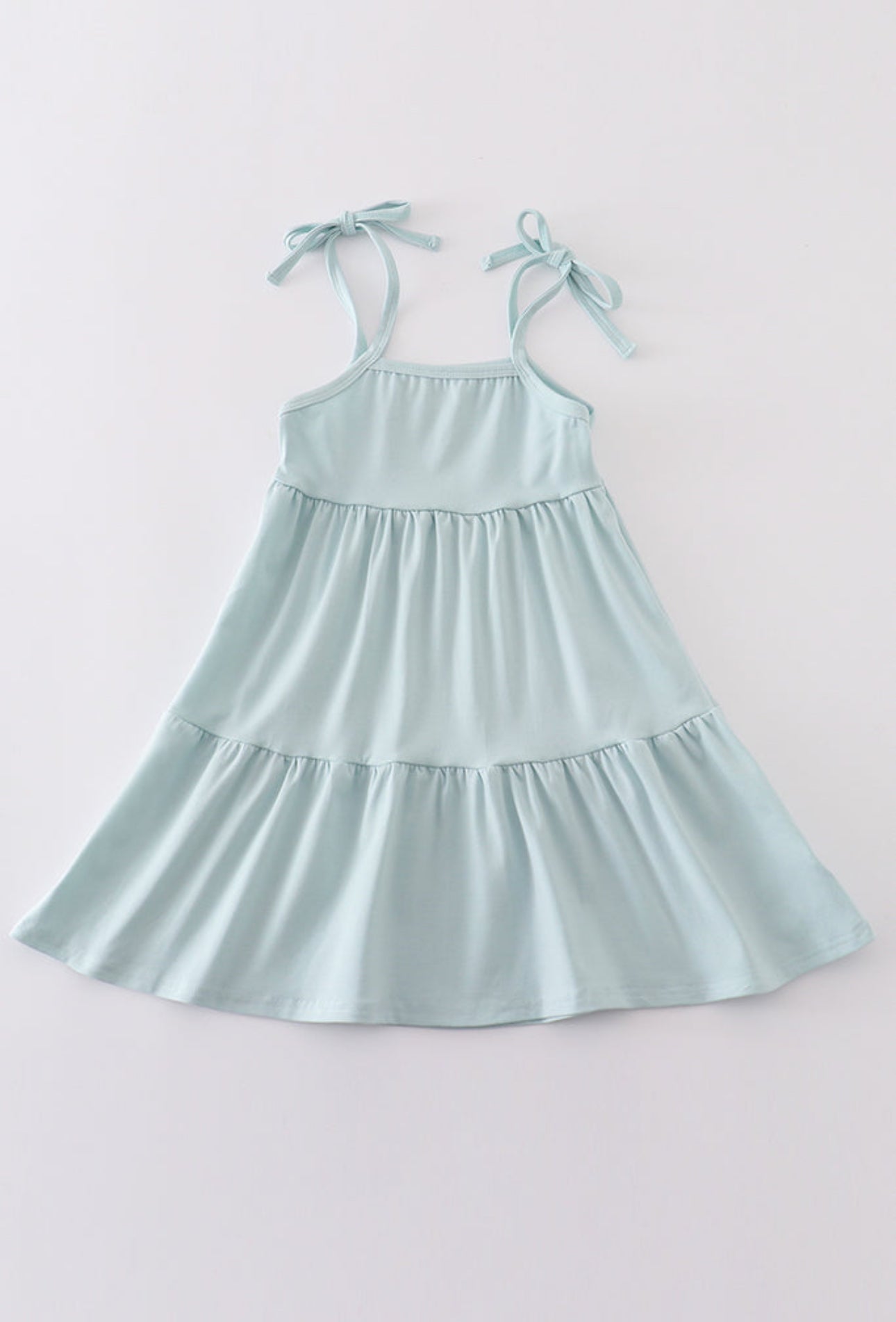 Blue tiered strap girl dress - 4t