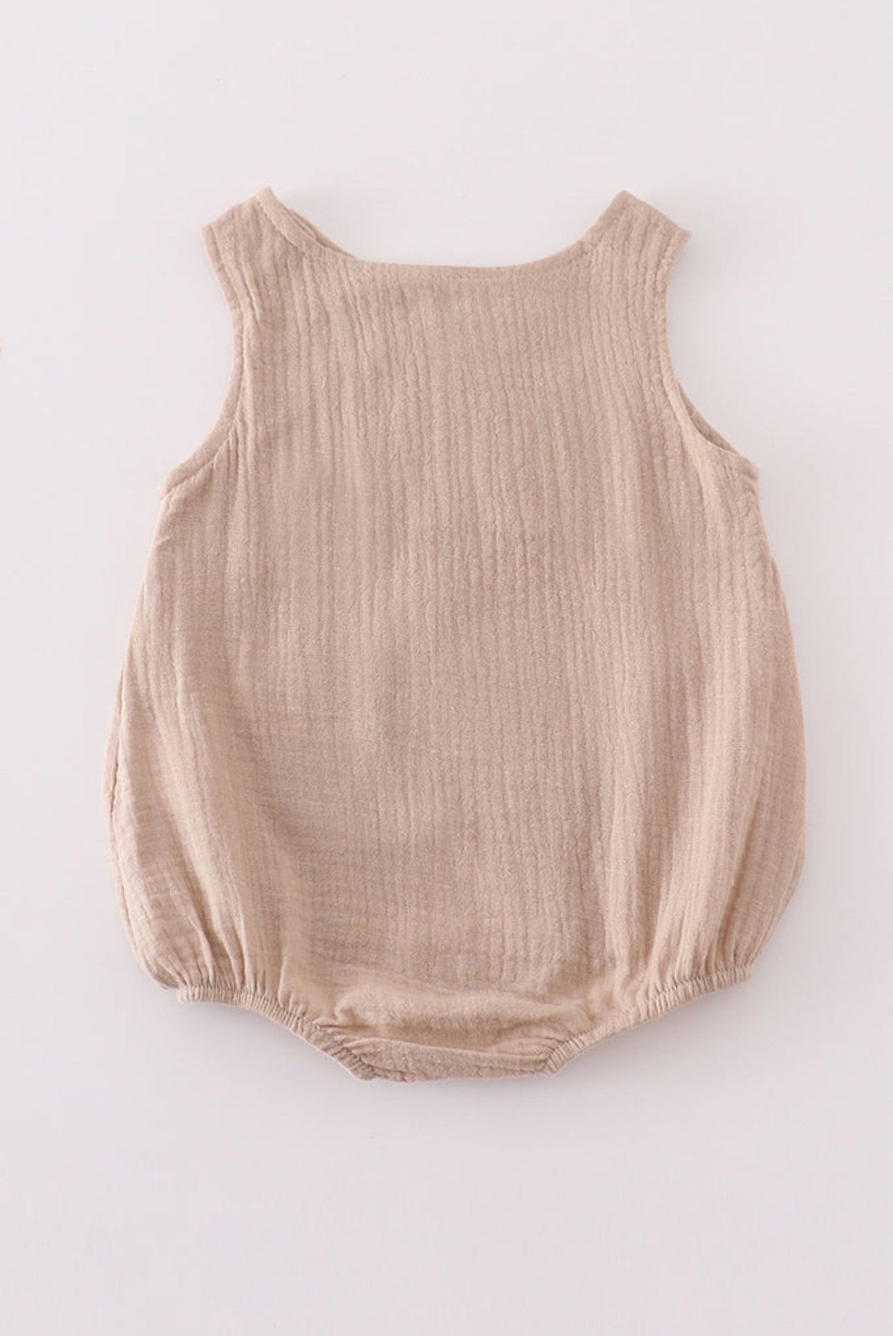 Premium Beige muslin boy bubble - 6m