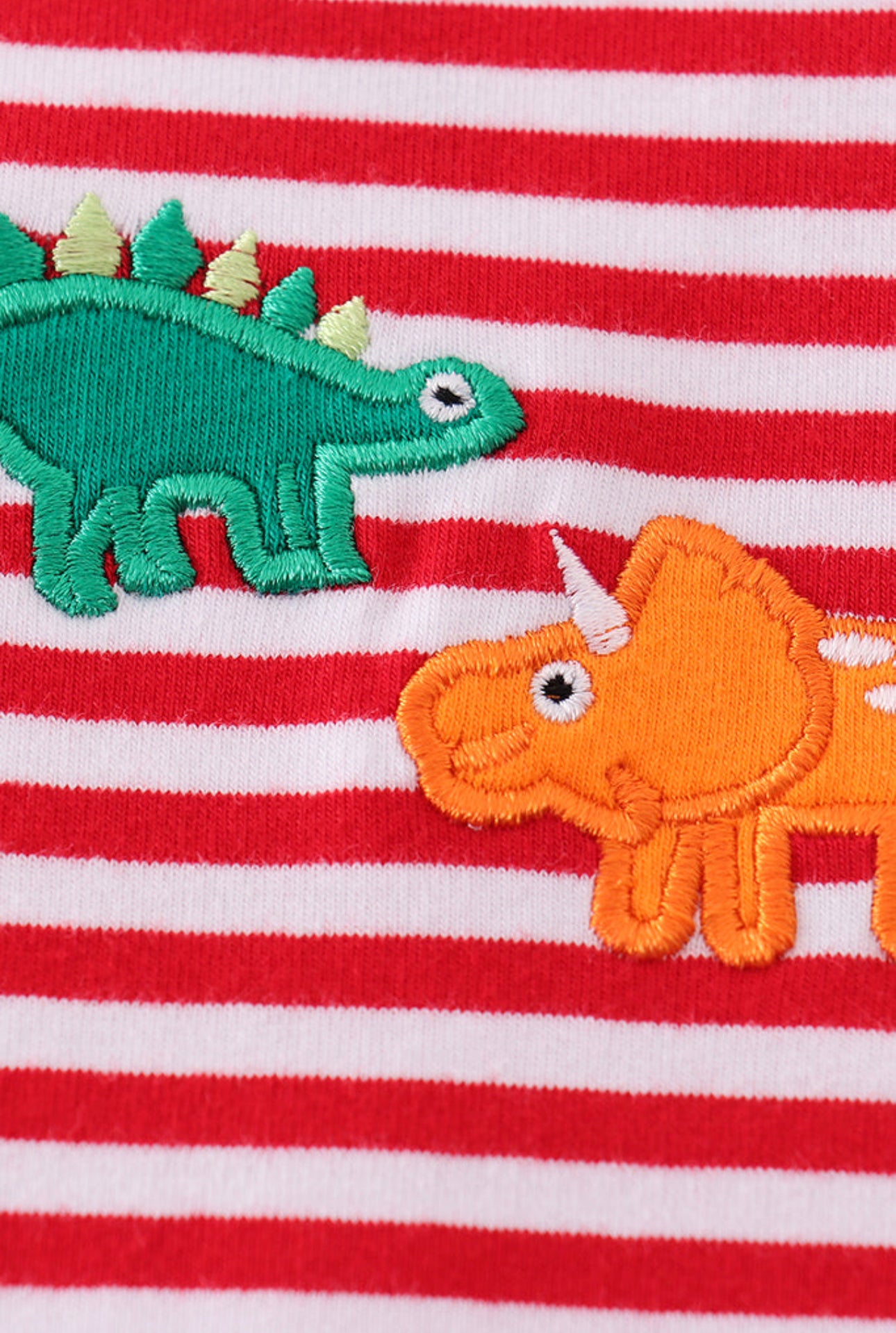 Premium red stripe dinosaur applique romper - 24m