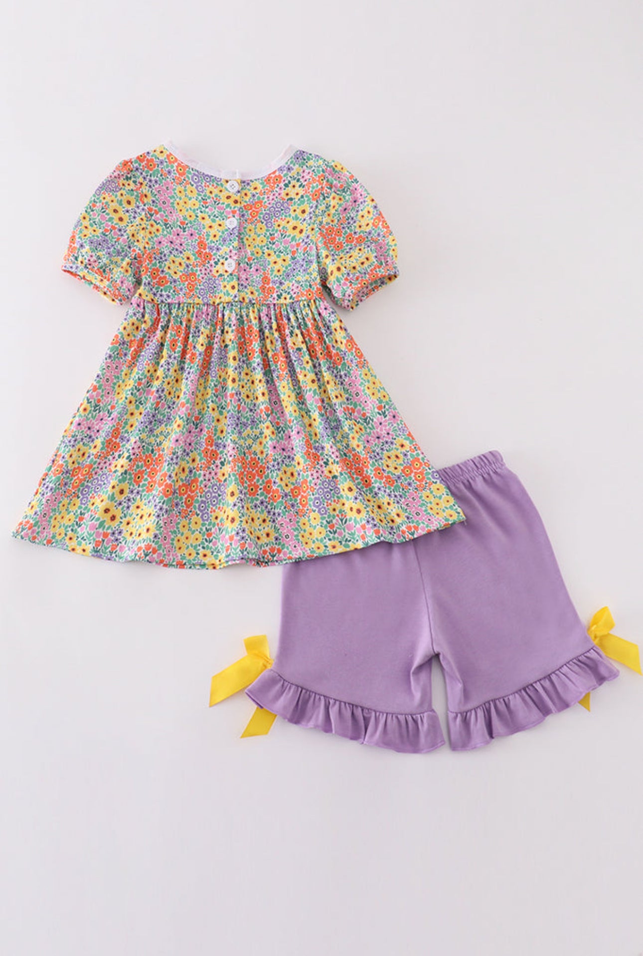 Easter floral bunny egg embroidery girl set - 12m