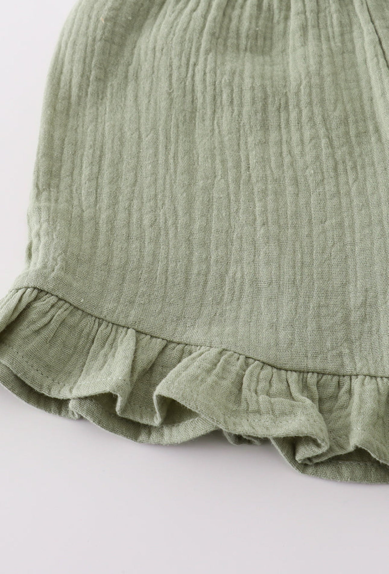 Premium Sage muslin ruffle shorts set - 5t