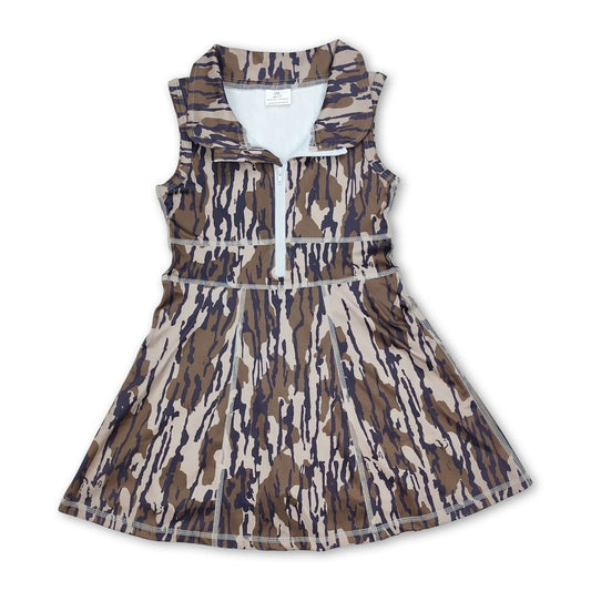 Camo Girls athletic dress with built in shorts - 8/9y