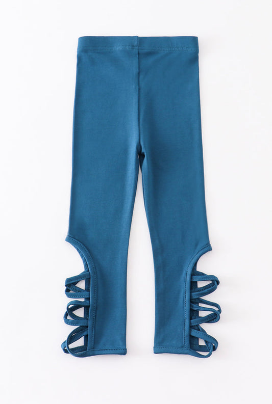 Blue hollow out leggings - 5t
