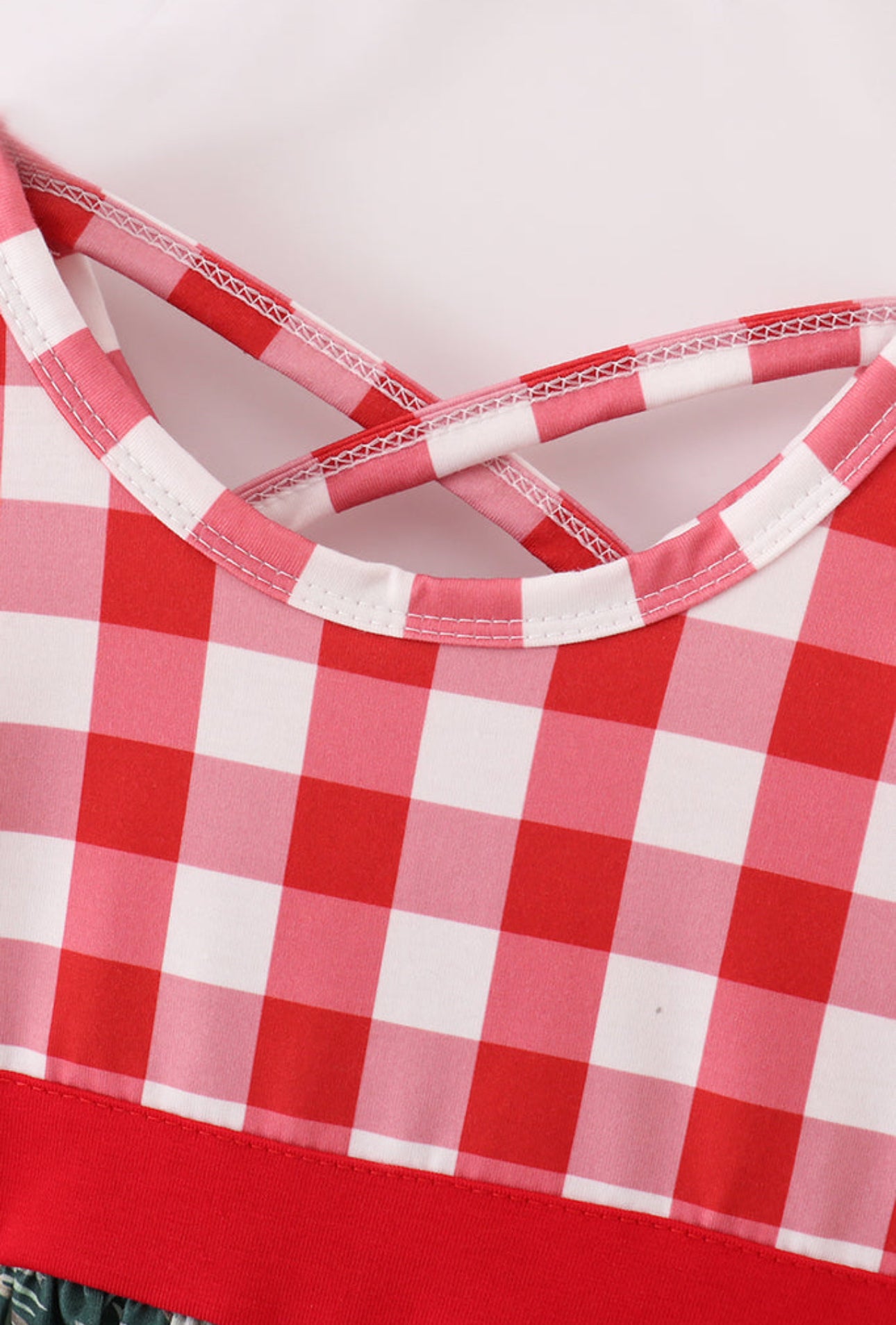 Red floral gingham dress - 4t