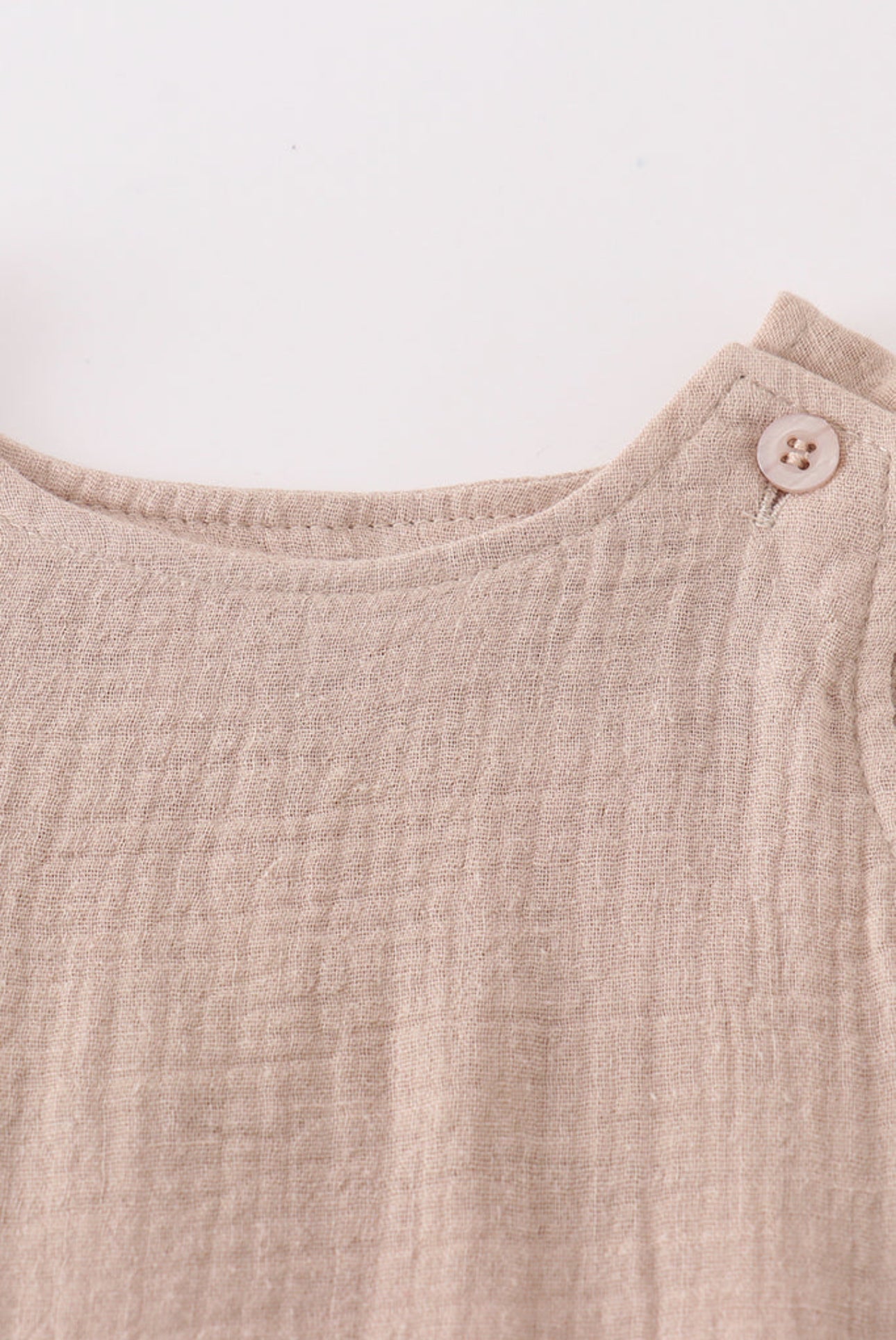 Premium Beige muslin boy bubble - 6m